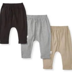 Burt's Bees Baby Burts Bees - 3Pk Organic Cotton Baby Harem Pants, Ash Outlet