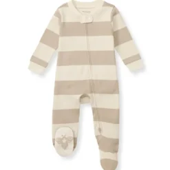 Burt's Bees Baby Burts Bees - Rugby Stripe Sleep & Play, Oat Outlet