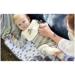 Burt's Bees Baby Burt's Bees Pine Forest Reversível Jersey Swaddle Cobertor Heather Cinza Cabide Best