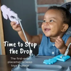 Busy Baby - tapete de silicone, ventosas, 4 alças para proteger os itens essenciais do bebê, hortelã Hot