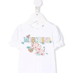 Moschino Camiseta bufante bebê menina com elefante, amarelo Fashion
