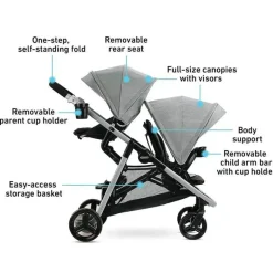 Graco Carrinho de passeio duplo - Ready2grow Lx 2.0, Clark Best