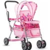 Joovy Carrinho Tandem Toy Doll Caboose, ponto rosa Hot