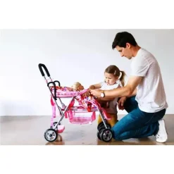 Joovy Carrinho Tandem Toy Doll Caboose, ponto rosa Hot