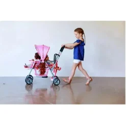 Joovy Carrinho Tandem Toy Doll Caboose, ponto rosa Hot