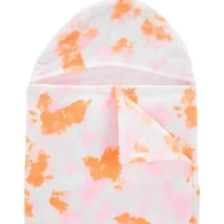 Carter's Carters - Toalha bebê menina tie dye com capuz, rosa/laranja Hot