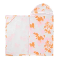 Carter's Carters - Toalha bebê menina tie dye com capuz, rosa/laranja Hot