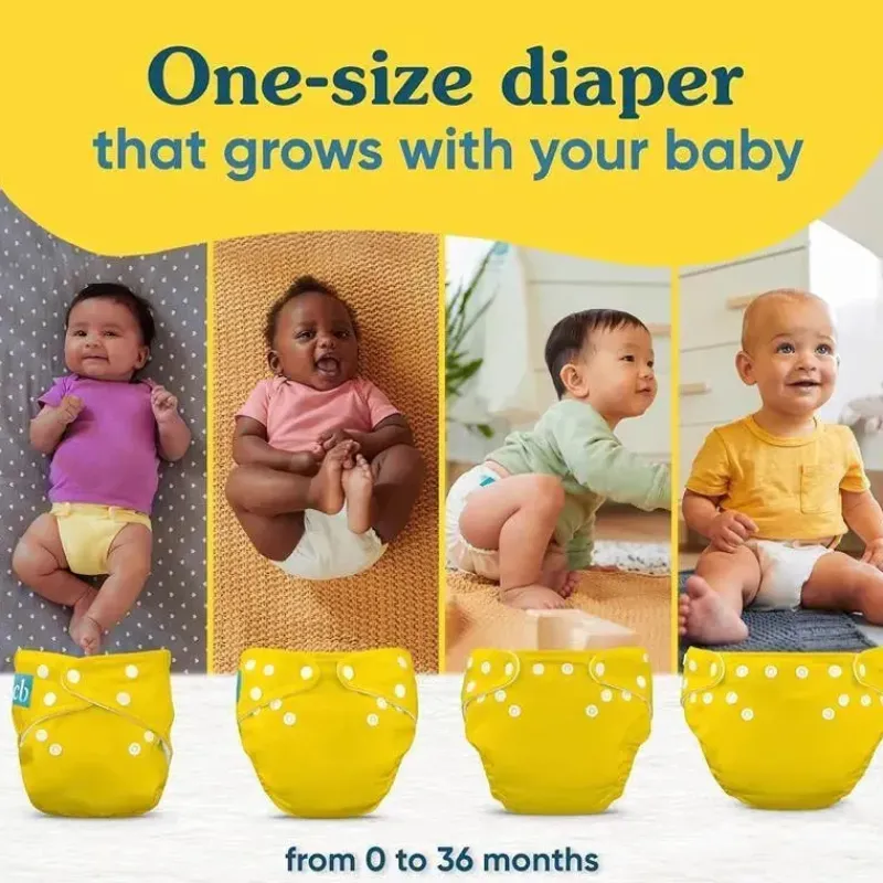 charlie_banana__fralda_de_SKU3MvzL2BE_6.webp Charlie Banana - Fralda de pano lavável reutilizável, tamanho único ajustável, bons sonhos em cinza Sale