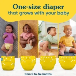 Charlie Banana - Fralda de pano lavável reutilizável, tamanho único ajustável, Sealy Sale