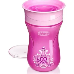 Chicco - 360° Spoutless Rim Trainer Sippy Cup 9M+ | Pink Hot