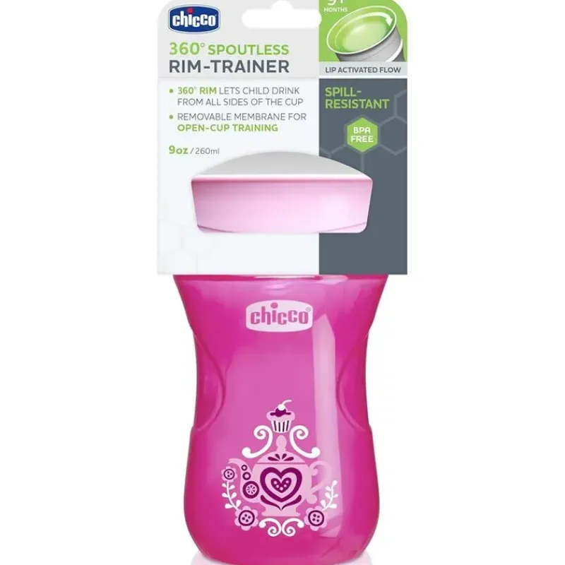 chicco___spoutless_rim_tr_SKUIaRnwxOv_2.webp Chicco - 360° Spoutless Rim Trainer Sippy Cup 9M+ | Pink Hot