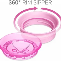Chicco - 360° Spoutless Rim Trainer Sippy Cup 9M+ | Pink Hot