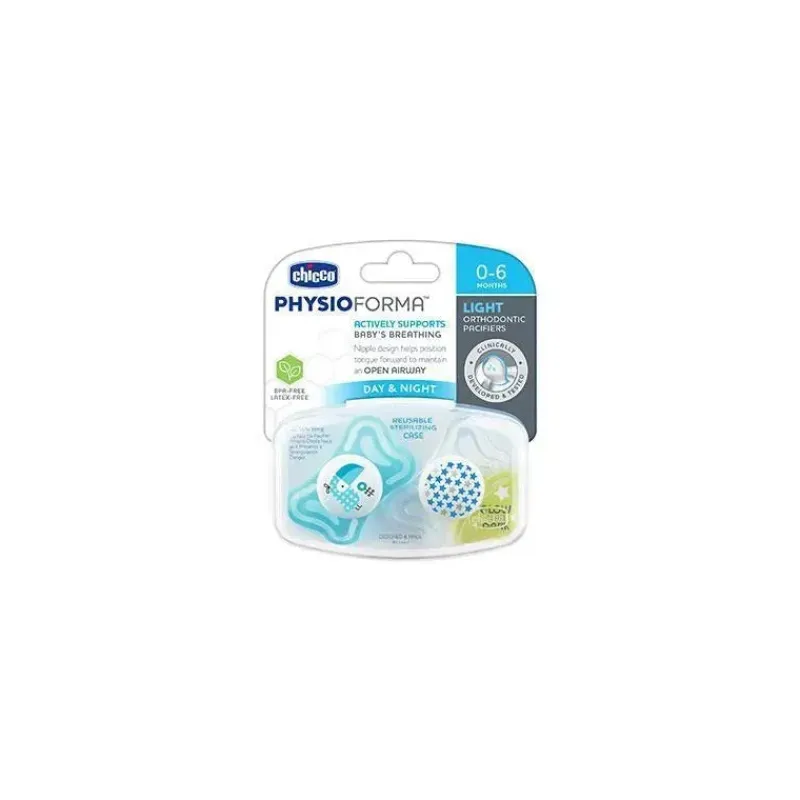 chicco__chupeta_ortodntic_SKUC1y4XID6_2.webp Chicco - Chupeta Ortodôntica 2 Pk Physioforma Light Day & Night Teal, 0/6M Discount