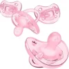 Chicco - Chupeta ortodôntica de silicone de peça única PhysioForma®, 0-6m, rosa claro, pacote com 4 Outlet