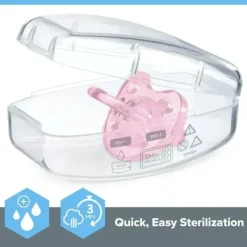 Chicco - Chupeta ortodôntica de silicone de peça única PhysioForma®, 0-6m, rosa claro, pacote com 4 Outlet