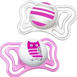 Chicco - Chupeta Ortodôntica 2 Pk Physioforma Light Day &amp; Night Rosa, 6/16M Clearance