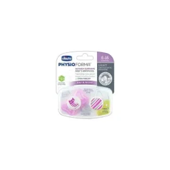 Chicco - Chupeta Ortodôntica 2 Pk Physioforma Light Day & Night Rosa, 6/16M Clearance