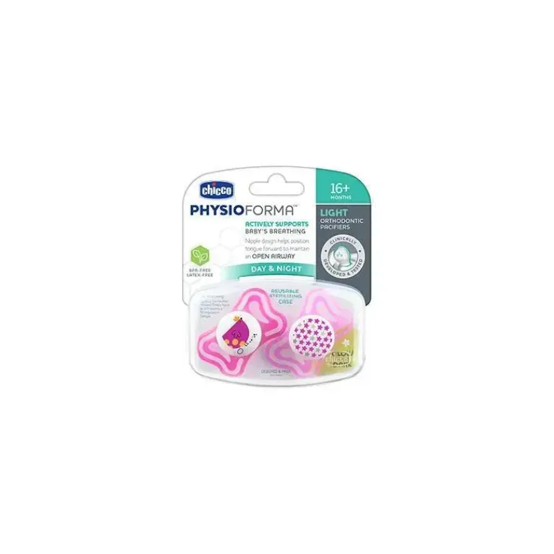 chicco__chupeta_ortodntic_SKUmsFSszli_2.webp Chicco - Chupeta Ortodôntica 2 Pk Physioforma Light Day & Night Rosa, 16/24M Best