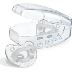 Chicco - Chupeta PhysioForma Luxe Silicone One Piece para Bebés dos 16 aos 24 meses 2 unidades Cristal Transparente Clearance