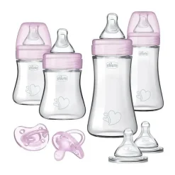 Chicco - Conjunto de mamadeira Duo para recém-nascidos, rosa Online