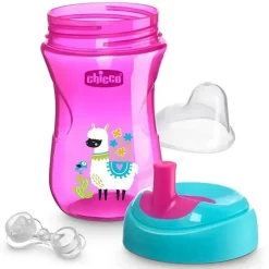 Chicco - Copo Treinador de Palha Natural Fit, Rosa/Roxo New