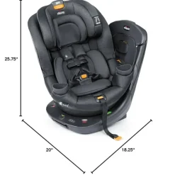 Chicco - Fit360 Cleartex Rotating Convertible Car Seat, Slate Fashion