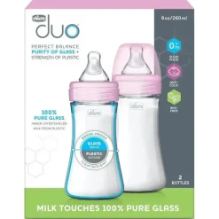 Chicco - mamadeira híbrida 2Pk Duo 9Oz, rosa Clearance