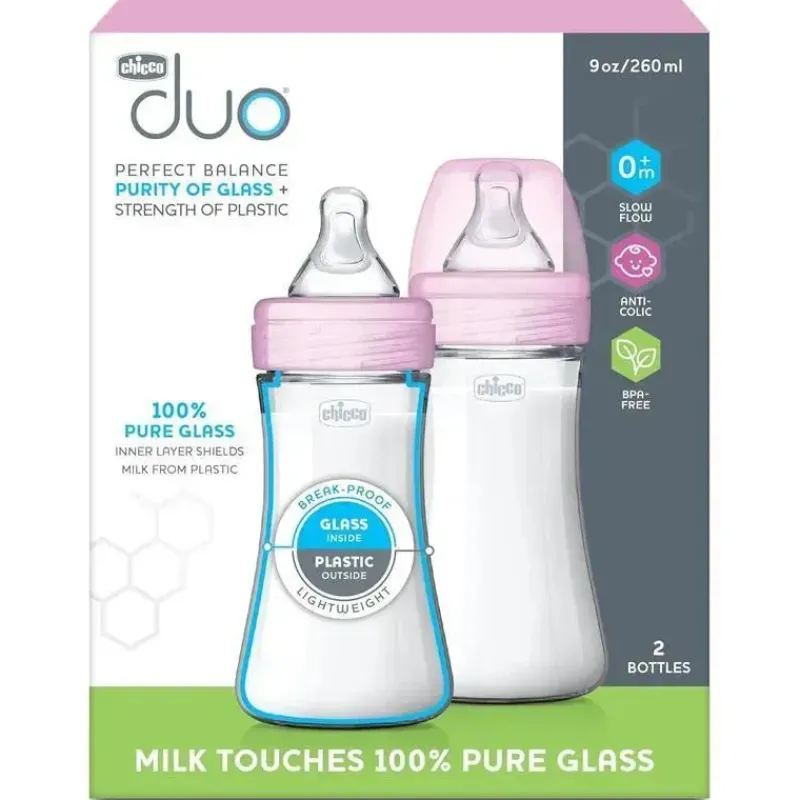 chicco__mamadeira_hbrida__SKUGcvInXnW_1.webp Chicco - mamadeira híbrida 2Pk Duo 9Oz, rosa Clearance