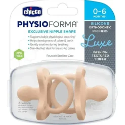 Chicco - PhysioForma Chupeta 100% Silicone Suave para Bebés dos 0 aos 6 meses Blush New