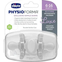 Chicco - Physioforma Luxe Pacifier 6-16M, Crystal Clear Fashion