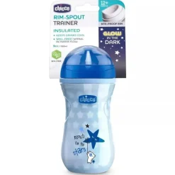 Chicco Brilho no Escuro Aro Isolado Copo Trainer 9 Oz, Azul, 12M+ Azul Sale