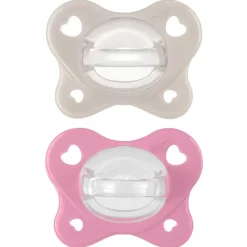Chicco Feeding - Physioforma Dual Soft Pacifier Grey/Dusty Rose 6-16M, 2Pk Clearance