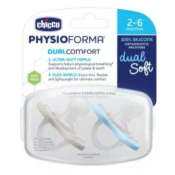 Chicco Feeding - Physioforma Orthodontic Silicone Pacifier Blue/Green 6-16M, 2Pk Hot