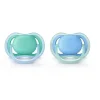 Philips Avent Chupeta Avent - 2Pk Ultra Air, 6/18M, Azul/Verde Fashion