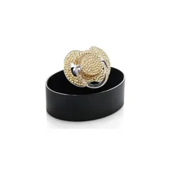 Bling Swarovski Crystal Pacifier Chupeta Bling Swarosvski Cristal Ouro 0/6M Sale