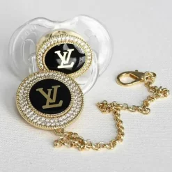Louis Vuitton Chupeta Bling Swarovski Cristal Inspirada na Moda Glam Best
