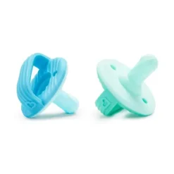 Munchkin Chupeta de silicone Sili-Soothe &amp; Teethe + mordedor - 2 unidades, azul/verde Online