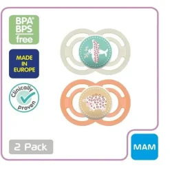 Mam Chupeta 2 Pack Perfect 6M+ - Rosa/Roxo Sale