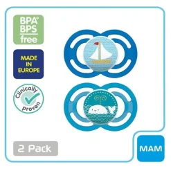 Mam Chupeta 2 Pack Perfect 6M+ - Azul New