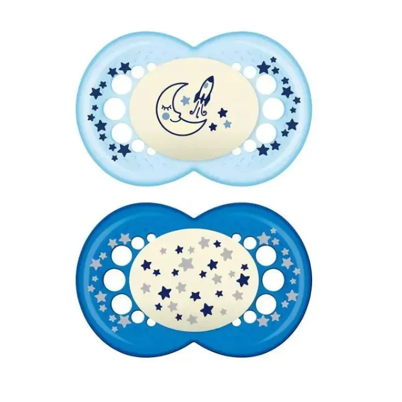 Mam Chupeta Night 6+ M, cores podem variar, pacote de 2 Outlet