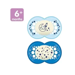 Mam Chupeta Night 6+ M, cores podem variar, pacote de 2 Outlet