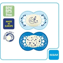 Mam Chupeta Night 6+ M, cores podem variar, pacote de 2 Outlet