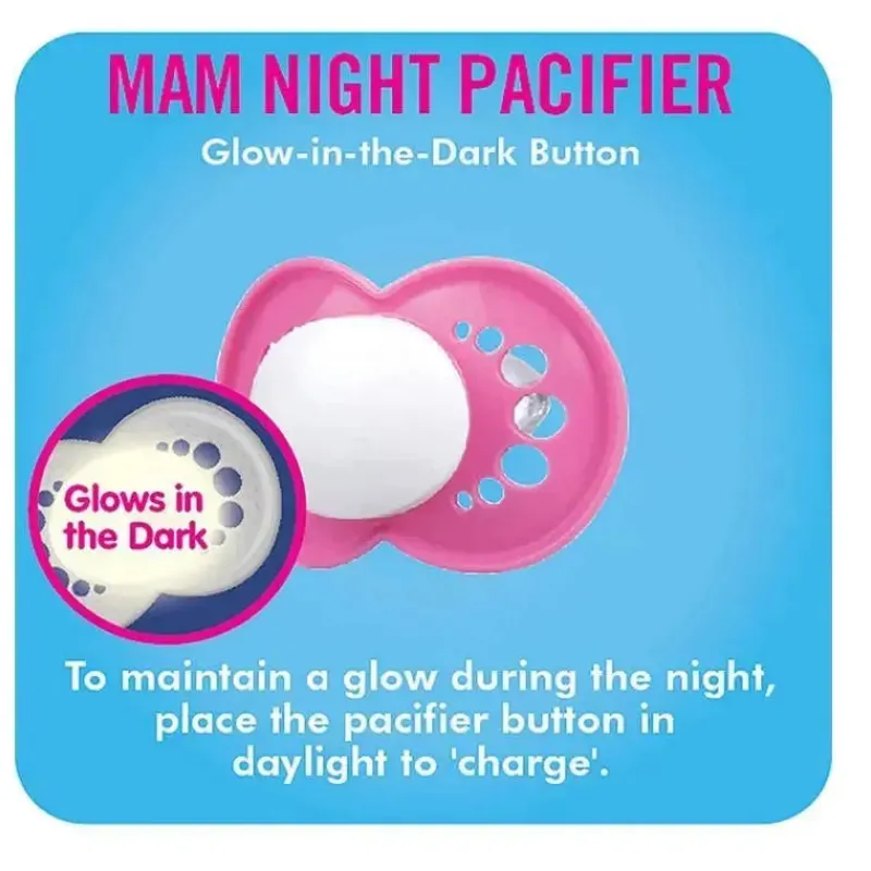 Mam Chupeta Night 6+ M, cores podem variar, pacote de 2 Outlet