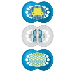 Mam Chupeta 3-Pack 6+ Meses Trends - Azul/Verde Discount