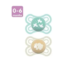 Mam Chupeta 2-Pack 0-6M Perfect - Verde/Amarelo Hot