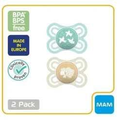 Mam Chupeta 2-Pack 0-6M Perfect - Verde/Amarelo Hot