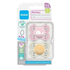 Mam Chupeta 2-Pack 0-6M Perfect - Rosa/Roxo Discount