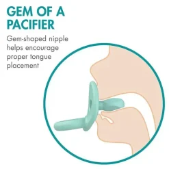 Boon Chupeta ortodôntica Jewl, chupeta de silicone estágio 1 recém-nascido 0+, pacote de 2, azul Sale