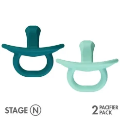 Boon Chupeta ortodôntica Jewl, chupeta de silicone estágio 1 recém-nascido 0+, pacote de 2, azul Sale