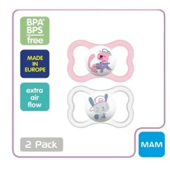 Mam Chupeta Ortodôntica Air, Menina, 6+ Meses, 2 Contagens Sale